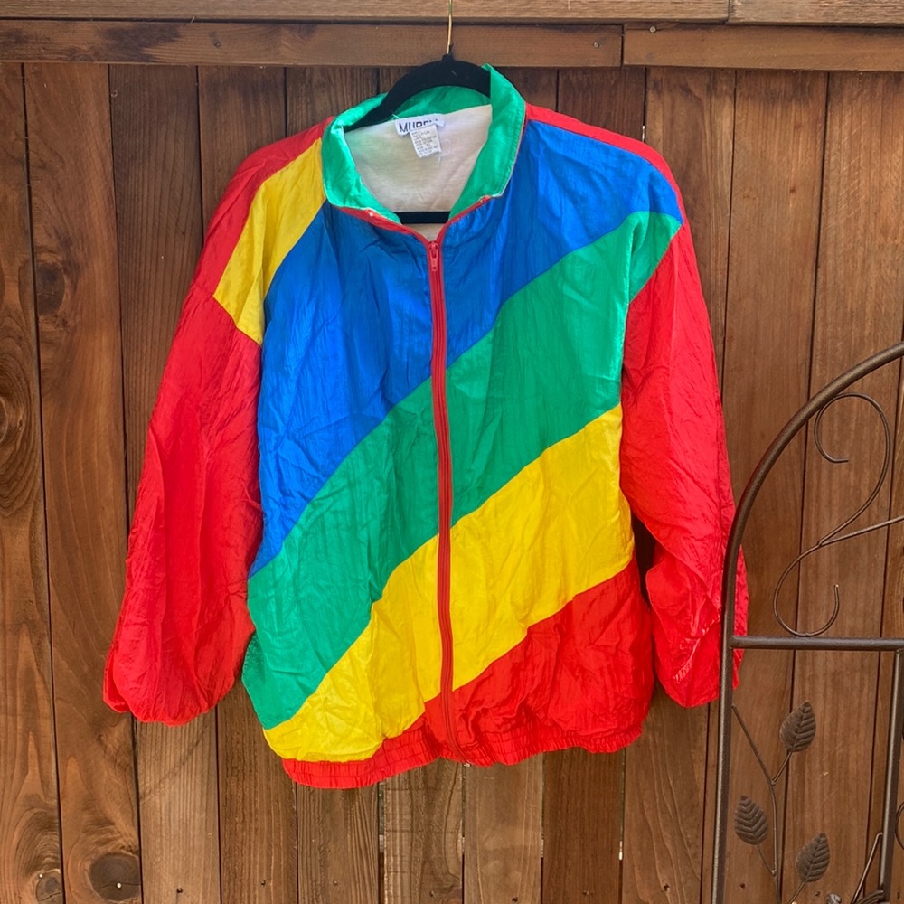 90s Mureli Rainbow Windbreaker XL